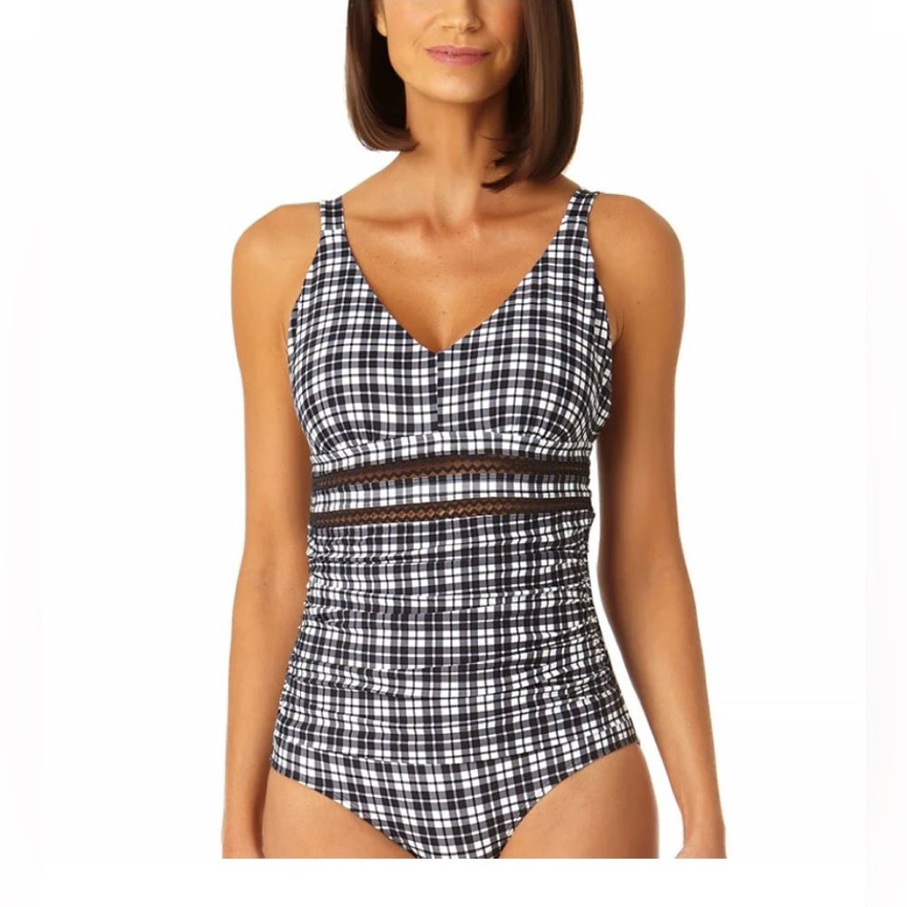 New Anne Cole Shirred Onepiece
